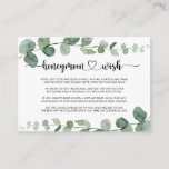 Green Delight Eucalyptus Honeymoon Wish  Enclosure Card<br><div class="desc">This green delight eucalyptus honeymoon wish enclosure card is perfect for a simple wedding. The design features watercolor hand-drawn elegant botanical eucalyptus branches and leaves.</div>