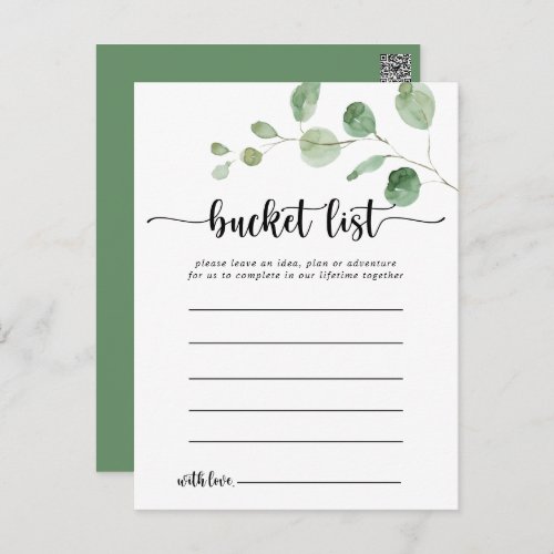 Green Delight Eucalyptus Simple Bucket List Cards