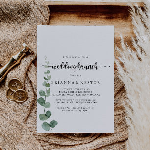 Green Delight Eucalyptus Wedding Brunch Invitation