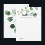 Green Delight Eucalyptus Wedding Bucket List Cards<br><div class="desc">These green delight eucalyptus wedding bucket list cards are the perfect activity for a simple wedding reception or bridal shower. The design features watercolor hand-drawn elegant botanical eucalyptus branches and leaves.

Change the wording to suit any life event. Bucket list sign is sold separately.</div>