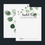 Green Delight Eucalyptus Wedding Bucket List Cards<br><div class="desc">These green delight eucalyptus wedding bucket list cards are the perfect activity for a simple wedding reception or bridal shower. The design features watercolor hand-drawn elegant botanical eucalyptus branches and leaves.

Change the wording to suit any life event. Bucket list sign is sold separately.</div>