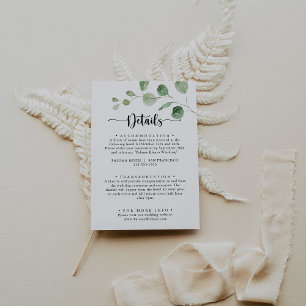 Green Delight Eucalyptus Wedding Details Enclosure Card