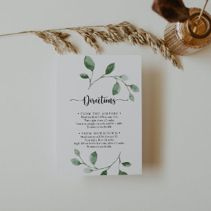 Green Delight Eucalyptus Wedding Directions Enclosure Card