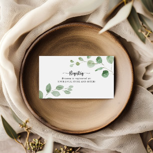 Green Delight Eucalyptus Wedding Gift Registry Enclosure Card