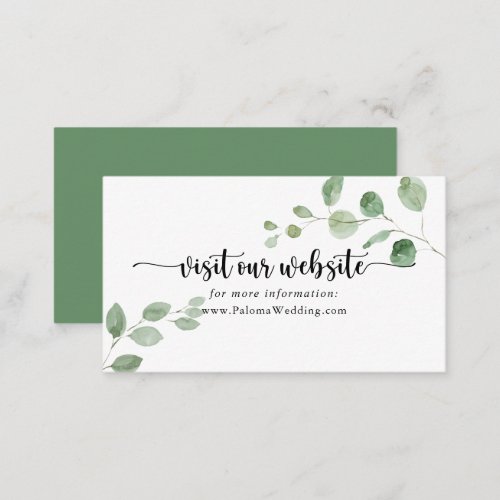 Green Delight Eucalyptus Wedding Website   Enclosure Card