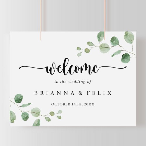 Green Delight Eucalyptus Wedding Welcome Sign