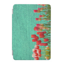 green denim flowers