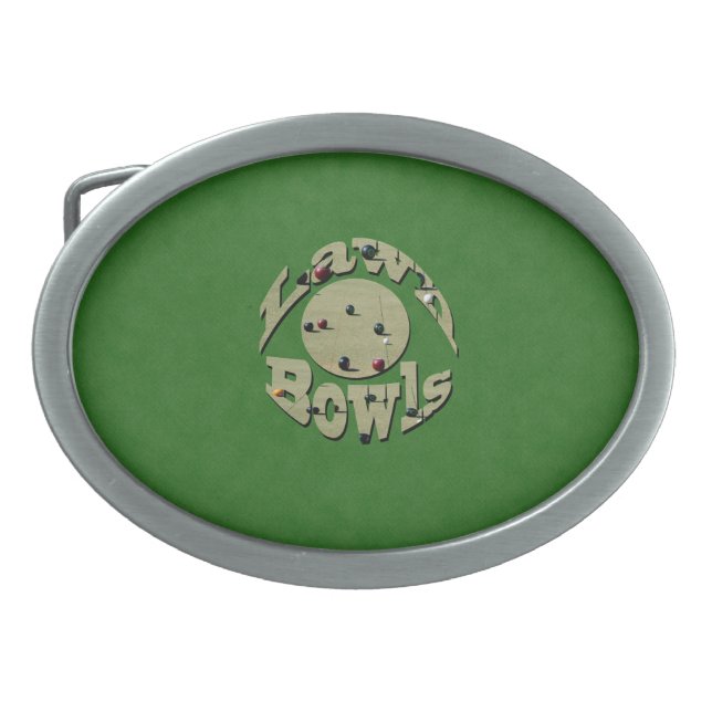 Green Denim Lawn Bowls, Belt Buckle (Front)