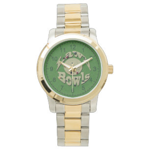 Green Denim Lawn Bowls, Mens Wristwatch
