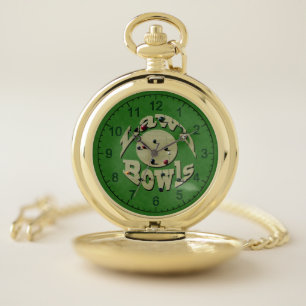 Green Denim Lawn Bowls, Pocket Watch