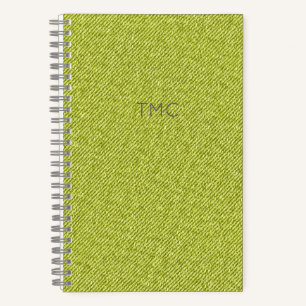 Green Denim Monogram INITIALS Grey Masculine Cool Notebook