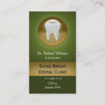 green Dental businesscards with appointment card
