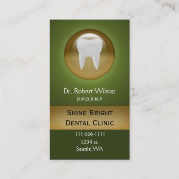 green Dental businesscards with appointment card