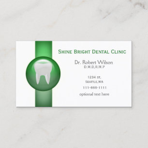 Green Dental businesscards with appointment card