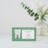 Green Dental businesscards with appointment card (Standing Front)