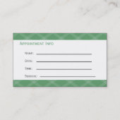 Green Dental businesscards with appointment card (Back)