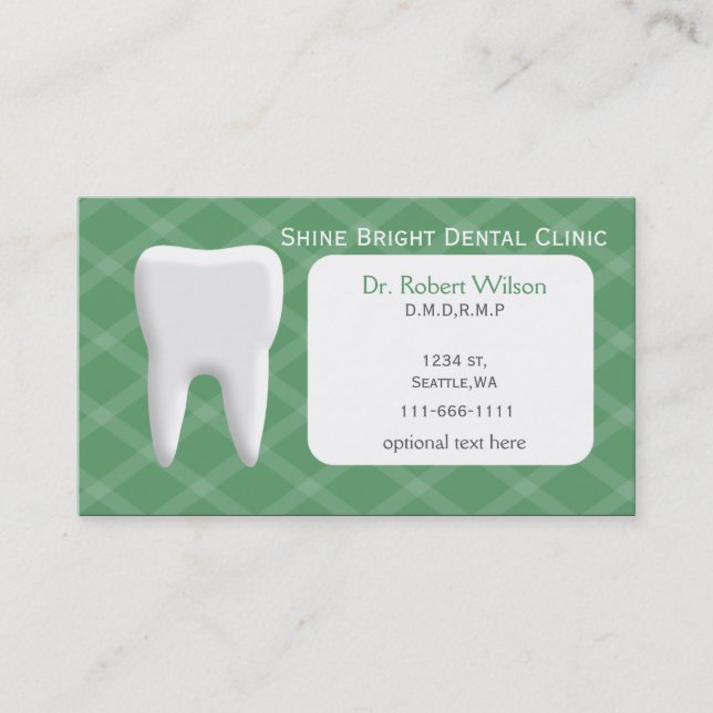 Green Dental businesscards with appointment card (Front)