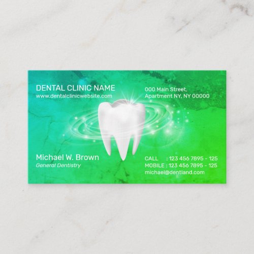 Green Dental Clinic Dentist Appointment 3d Business Card