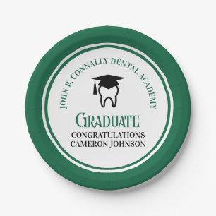 Green Dental School Custom Graduation Party Paper Plates