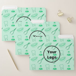 Green dentist pattern file folder