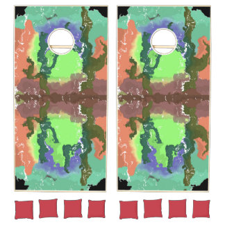 Green Desert Cactus Watercolor Cornhole Set