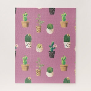 Green Dessrt Succulent Cactus in Pots Jigsaw Puzzle