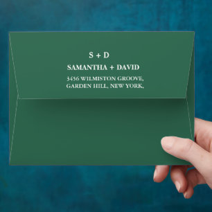 Green Destination Airplaine World map Wedding Envelope