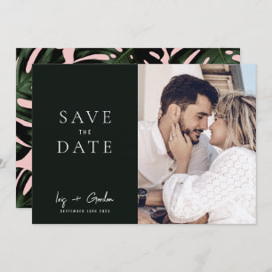Green Destination Wedding Photo Save The Date Card