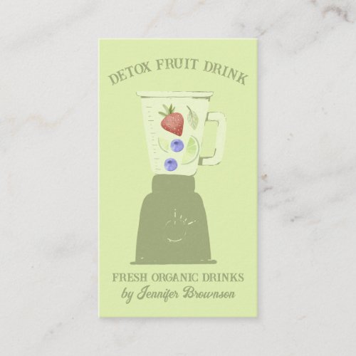 Green Detox Fresh Fruits Drink Business Card