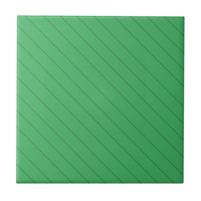 Green Diagonal Stripe Pattern Ceramic Tile (Front)