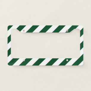 Green Diagonal Stripes License Plate Frame