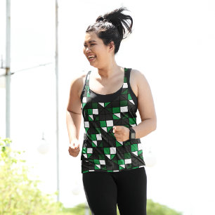 Green diagonals tank top