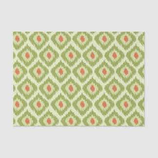 Green Diamond Ikat Pattern Tissue Paper