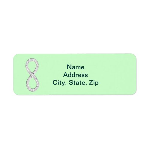 Green Diamond Infinity Wedding Address Labels