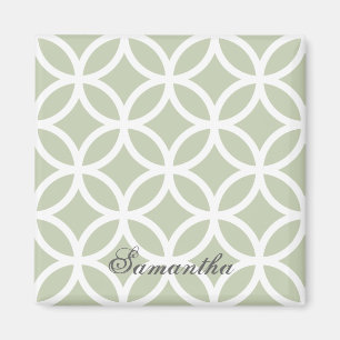 Green Diamond Pattern Personalized Magnet