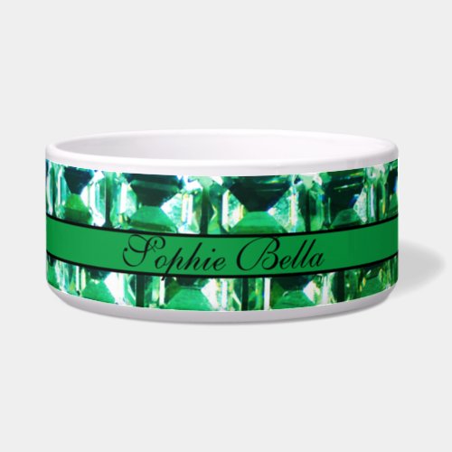 Green Diamonds green gemstone jewelry pattern  Bowl