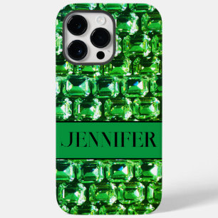 Green Diamonds, green gemstone jewelry pattern Case-Mate iPhone 14 Pro Max Case