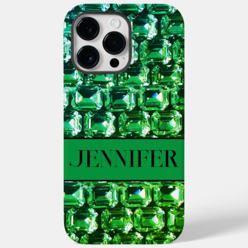 Green Diamonds green gemstone jewelry pattern  Case_Mate iPhone 14 Pro Max Case