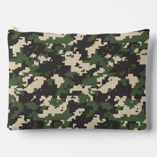 Green Digital Camouflage Pattern Accessory Pouch