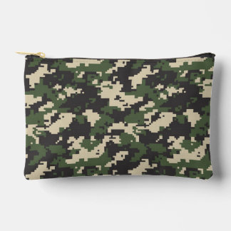 Green Digital Camouflage Pattern Accessory Pouch