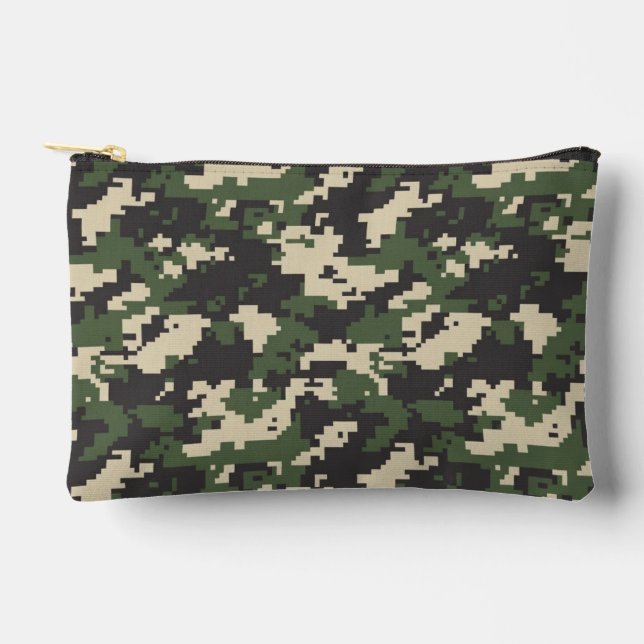 Green Digital Camouflage Pattern Accessory Pouch (Front)