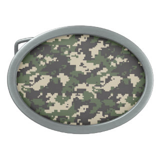 Green Digital Camouflage Pattern Belt Buckle