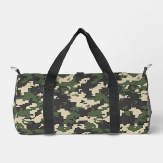 Green Digital Camouflage Pattern Duffle Bag