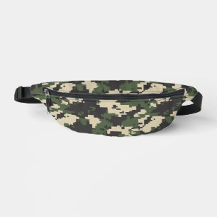 Green Digital Camouflage Pattern Fanny Pack