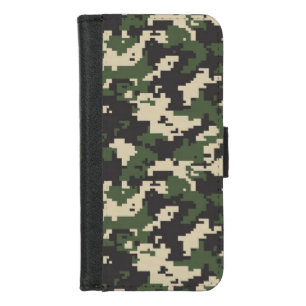 Green Digital Camouflage Pattern iPhone 8/7 Wallet Case