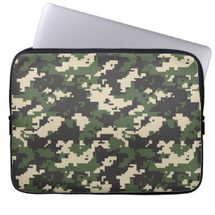 Green Digital Camouflage Pattern Laptop Sleeve