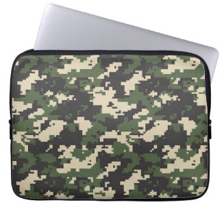 Green Digital Camouflage Pattern Laptop Sleeve
