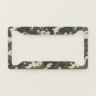 Green Digital Camouflage Pattern License Plate Frame