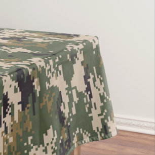 Green Digital Camouflage Pattern Tablecloth