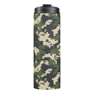 Green Digital Camouflage Pattern Thermal Tumbler